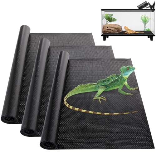 AKOLAFE 3 Rollen Schildkröte Bettwäsche Matte 45x200cm Groß Reptilienteppich Bartdrache Substrate EVA Terrarium Substrat Liner Reptilien Tank Zubehör für Schildkröte, Gecko, Eidechse, Schlange,
