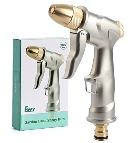 Fippy Garten Handbrause Metall Garten Spritzpistole Wasser Hochdruck Spritzpistole zum Waschen von Autos Pflanzenbewässerung Haustierdusche, Kurz