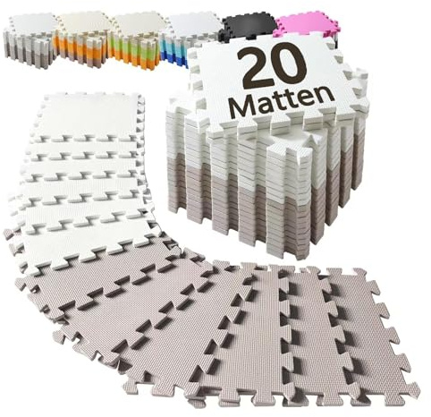 INTOMENG Puzzlematte für Kinder - Eva Schaumstoff Bodenschutzmatte, Abwaschbar, Weich und Umweltfreundlich - Spielteppich für Kinderzimmer, Outdoor, Krabbelmatte, 30x30 cm