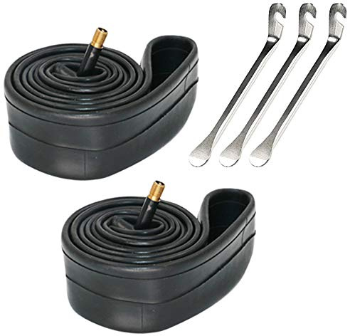 2er Pack Fahrradschlauch mit 3 Reifenlöffel Eisenreifenhebel, 12 14 16 18 20 22 24 26 Fahrrad Innenschlauch Reifen Straße MTB Fahrrad Innen Reifenschlauch Anti-Pannen-Schlauch (14)
