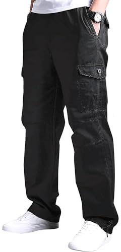 DUOLUVA Cargohose Herren Winter Lang Arbeitshosen Männer mit 7 Taschen mit Reißverschluss Universal Fit