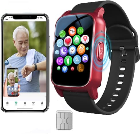 VCYEX Notrufuhren Für Senioren GPS Intelligentes Armband Senioren SOS Notruf Armband, Notfallknopf Für Senioren, GPS Tracker Smartwatch Mit Sturzerkennung，Geeignet Für Ältere Menschen