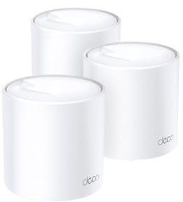 TP-Link Deco X60 Mesh WLAN Set (3 Pack), Wi-Fi 6 AX5400 Dual Band Router & Repeater, 2X Gigabit Ports für Jede Einheit, empfohlen für Häuser mit 4-7 Schlafzimmern, Umfassender Jugendschutz, WPA3