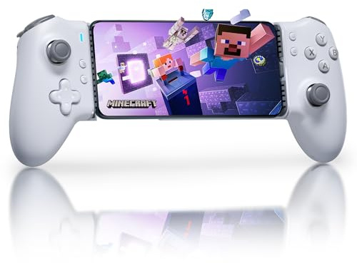 EasySMX M15 Handy Controller Android, Smartphone Controller für iPhone15 Series mit USB C, Bluetooth Handy Controller mit Hall Effekt Trigger&Joystick, meschanischen Tasten-Weiß
