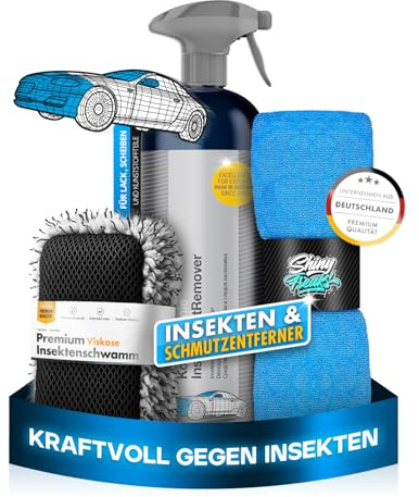 Shiny Freaks Koch Chemie Insect & Dirt Remover (750 ml) Insektenentferner Premium Insektenschwamm + Ultra Soft Mikrofasertuch – Lack, Glas & Kunststoff – Auto Insekten- & Schmutzentferner Set