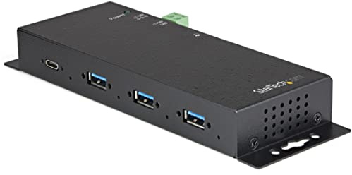 StarTech.com 4 Port USB C Hub 10Gbit/s - Industrieller USB Typ-C Hub aus Metall mit 3xUSB-A & 1xUSB-C - ESD & Überspannungsschutz - USB-C oder USB-A Host - Montierbarer USB 3.1 (HB31C3A1CME)