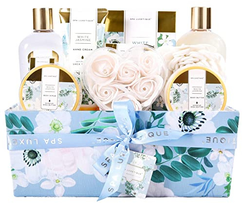 SPA LUXETIQUE Beauty Set für Frauen-12tlg Jasminduft Bade Geschenkset, Geburtstagsgeschenk, Spa Set, Wellness Set für Frauen, Valentinstag Geburtstagsgeschenk für Frauen, Muttertagsgeschenk
