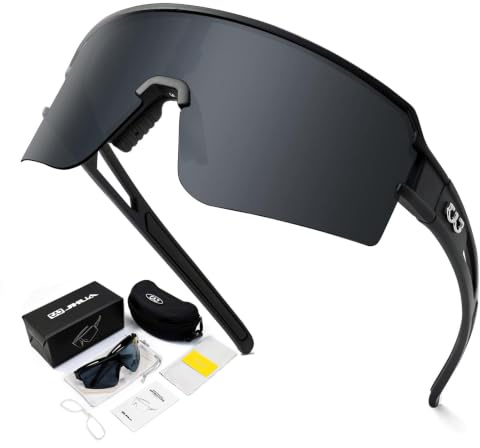 SPOSUNE Fahrradbrille Damen Sportbrille Herren UV400 Sport Sonnenbrille | Polarisierte Schnelle Brille, Fahrradbrille, TR90 Sportbrille für MTB BMX Rennrad Brille Laufen