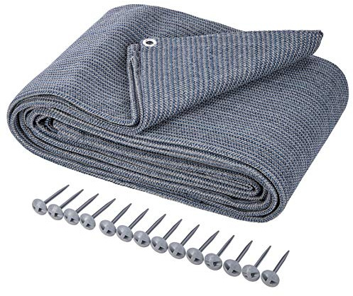 ONVAYA® Vorzeltteppich | Zeltboden für Camping | Markisenteppich Wohnmobil | Zeltteppich | robuster Campingteppich | waschbare Zeltunterlage in Blau/Grau (300 x 400 cm)