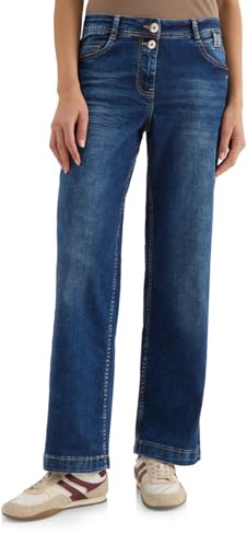 Cecil Wide Leg Jeans mid Blue wash 34