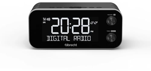 Albrecht DR 455 Radiowecker DAB+ und UKW | ASA Alarmfunktion für Sicherheitsmeldungen | 5-Zoll-Display abschaltbar | Crescendo & Snooze
