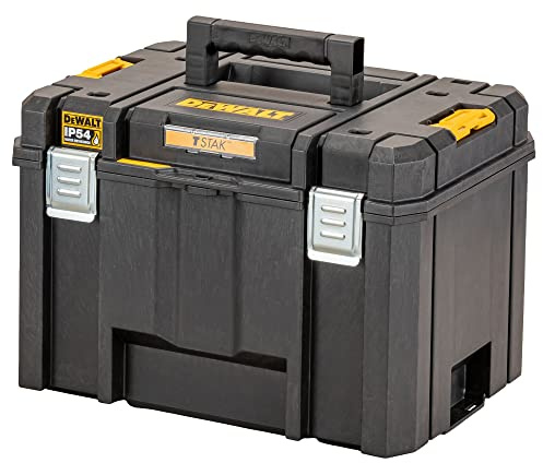 DEWALT TSTAK Tiefe Werkzeugbox VI, DWST83346-1 (44l Volumen, großvolumige Box, kombinierbar mit anderen TSTAK-Boxen, sichere Verwahrung von Elektrowerkzeugen und Handwerkzeugen, IP54), Multi, One size