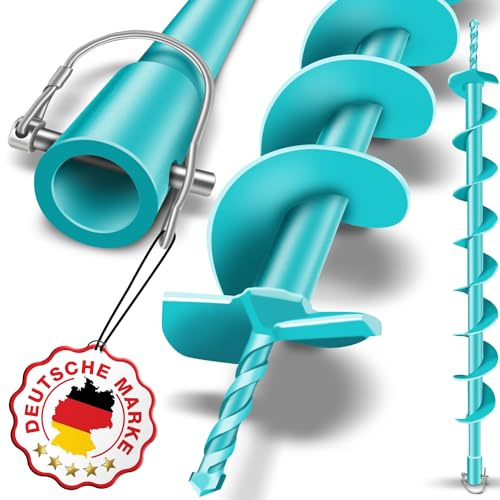 BRUNNENTAL® Erdbohrer Ø80mm x 800mm mit 20mm Aufnahme - Ideal Für Aushubarbeiten - Pfahlbohrer Brunnenbohrer - Robuste Bohrspitze Ø 80 mm - Erdlochbohrer - Premium Spindel mit präzisen Schneidklingen