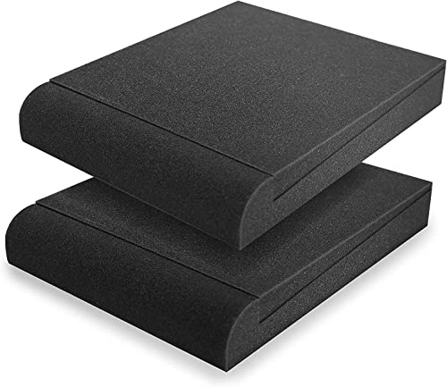 Sonic Acoustics Akustikschaumstoff, 2 Stücke Schallabsorber für 12,7 cm (5 Zoll) Studio Monitore, Gummiunterseite, Verhindert Vibrationen, Schwarz