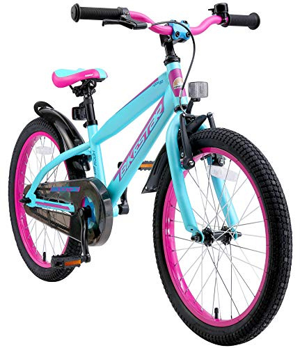 BIKESTAR Kinderfahrrad 20 Zoll für Mädchen und Jungen ab 6 Jahre | 20er Kinderrad Mountainbike | Fahrrad für Kinder Berry & Türkis | Risikofrei Testen
