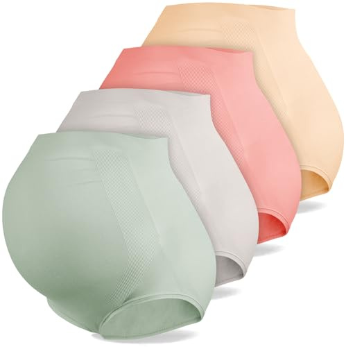 ACWOO Wochenbett Unterwäsche, 4er/8er Set Unterwäsche Waschbar Dehnbar | Weich Schwangerschaftsunterhosen, Kaiserschnitt Unterhose, Bequeme Umstands slips, Feuchtigkeitsableitend, Damen Mama-Slip