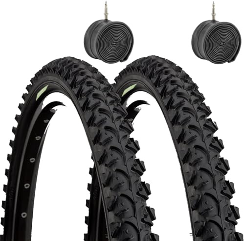 Fahrradreifen für Mountainbike, 26 x 1,95 Zoll (50-559), 2 Reifen für Fahrrad + 2 Schläuche, MTB-Reifen 26 Zoll