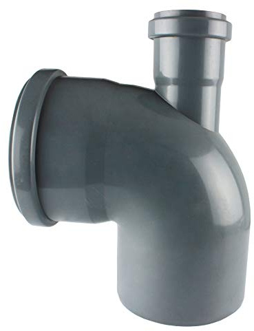 HT 90° Bogen DN 110 Einfach Doppel Abzweig DN 50 grau oben