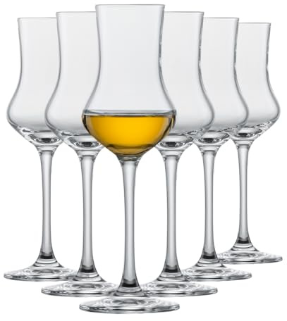 SCHOTT ZWIESEL Grappaglas Bar Special (6er-Set), klassische Schnapsgläser mit Stiel, spülmaschinenfeste Tritan-Kristallgläser, Made in Germany (Art.-Nr. 120518)