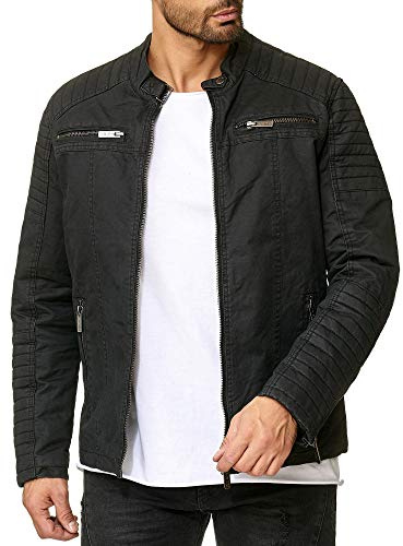 Redbridge Herren Kunstlederjacke - Bikerjacke Gesteppt Slim Fit | Übergangsjacke mit Stehkragen, Vintage-Look, 5 Taschen – für Frühling, Herbst und kühle Sommertage