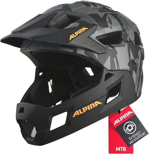 ALPINA Rupi Kinder Fullface Helm – Leicht und Sicher für Kinder und Junge Jugendliche, optimal für den Mountainbike Einstieg, Abnehmbarer Kinnbügel, verstellbare Passform, optimale Belüftung