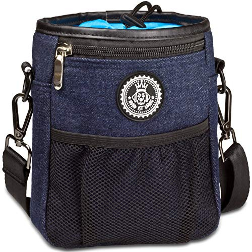 HUND IST KÖNIG Premium Leckerlitasche für Hunde - Gassi Tasche Hund | Robuste Bauchtasche Hundetraining - Futterbeutel Hunde mit Kotbeutelspender mit Kotbeutelspender & Ebook - Hundezubehör