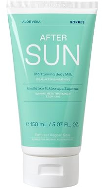 KORRES Aloe Vera After Sun Moisturising Body Milk, Vegan, 150 ml | für alle Hauttypen, nährend & pflegend, beruhigt & erfrischt dehydrierte Haut, silikon- & parabenfrei, kühlende Wirkung