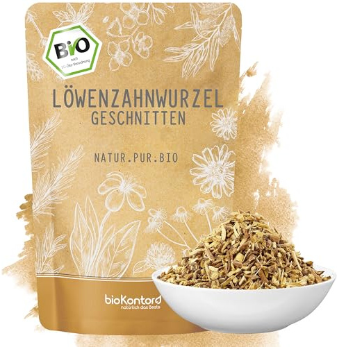 bioKontor – BIO Löwenzahnwurzel Tee 250g – getrocknet – geschnitten | 100% Naturbelassen – deutsche Handabfüllung – Löwenzahntee Bio – Kräutertee lose für Aufguss & Teemischungen
