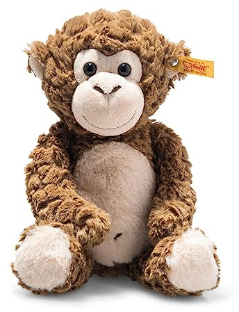 Steiff Bodo Affe 30 cm, Plüsch-Affe, Soft Cuddly Friends, Kuscheltier für Kinder, aus kuschelweichem Plüsch & weich und waschmaschinenfest, Braun