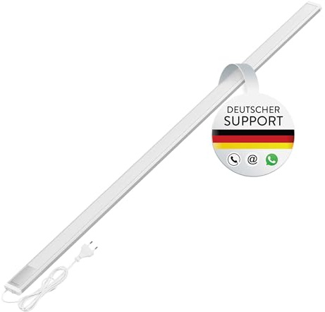 Oktaplex Riva flach LED Unterbauleuchte Küche 1100lm warmweiß 120cm Unterschrankleuchte silber mit Schalter Lichtleiste 15W 230V