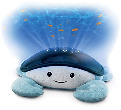 ZAZU Cody der Krabbe - LED-Nachtlichtprojektor: Ozean, bewegliche Fische, Wellen, 5 Melodien, 3-Stufen-Schlafprogramm, Geräuscherkennung, batteriebetrieben