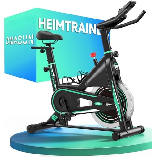 [2026 Aktualisiert] Heimtrainer Fahrrad, DMASUN Leiser Ergometer Hometrainer Fahrrad mit 0-100% Widerstand, Display& Tablet-Halterung, Kardio Training Indoor Cycling Bike mit bequemem Sitz, Bis 160KG