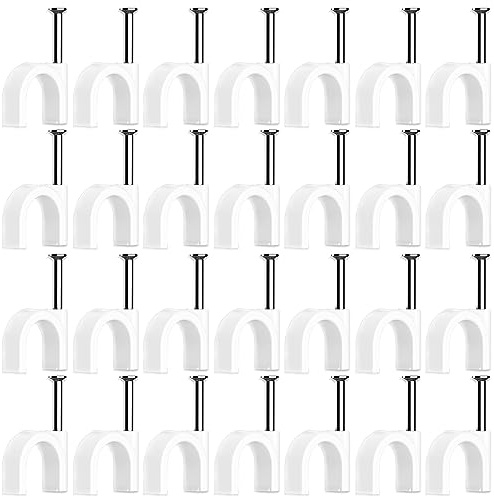 100 Stück 4mm Kabelschellen,Nagelschellen,Kabel Befestigungen,Cable Clamp,Kabelklemmen Nagel,Kabelklemmen Wand,Kabelhalter Decke,Kabelschellen Nagelschellen,Mit Nagel,für Kabel,Weiß (4mm)