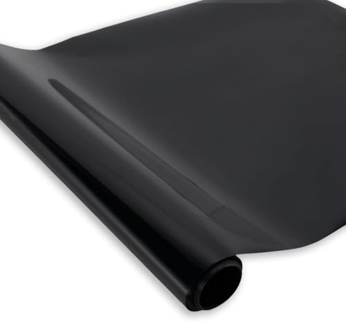 WPPQWP Tönungsfolie Auto 6m x 50cm, 15% VLT Universal Scheibentönungsfolie Auto, Nanobeschichtung für UV-Schutz/Wärmeisolierung/Explosionsschutz/Privatsphäre, für Haus-Pkw und LKW (Schwarz, VLT 15%)