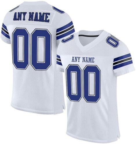 Personalisiert American Football Trikot mit Name Nummer Personalisierte Spieltrikots T-Shirts für Kinder Erwachsene Junge Mädchen Herren Damen