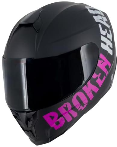 Broken Head BeProud Sport Integralhelm | Leichter Motorradhelm mit 2 Visieren (Klar + Schwarz), Verstellbare Belüftung - ECE 22-06