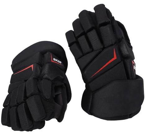 Brrnoo Eishockeyhandschuhe für Herren und Frauen mit Hockeyfinger Protection, Lacrosse Schutzhandschuhe für Hockeyspieler - Ideal für Eishockey und Inline Hockey, Hockey Handschuhe 10 Zoll
