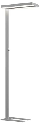Arcchio LED Büro Stehlampe dimmbar silber, Bürolampe Uplight und Downlight Deckenfluter 6000lm 4000K Standleuchte Office Büro-Stehleuchte