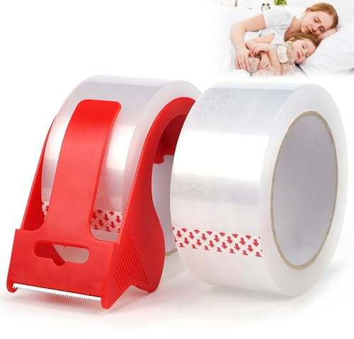 FSWWSF Paketklebeband Abroller 48mm X 66m Paketklebeband | kann für Umzüge, Versand, Verpackungen,Kisten und eignet sich auch zum Entfernen von Staub und Schmutz