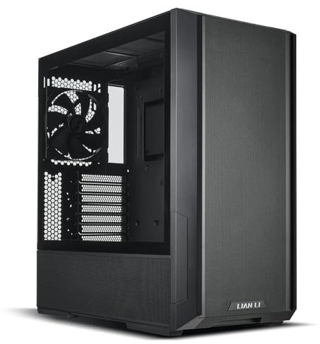 Lian Li LANCOOL 216X PC-Gehäuse - 392 mm GPU-Größe - Design mit hohem Luftstrom - inklusive 160-mm-Lüftern, Stahl, Midi-Tower, Schwarz