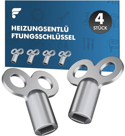 Shinfly 4 Stück Heizungsentlüftungsschlüssel, 5mm-Entlüftungsschlüssel für heizkörper, Hochwertige Heizung entlüftungsschlüssel aus Legierung, Entlüftungsschlüssel Geeignet für alle Heizkörper