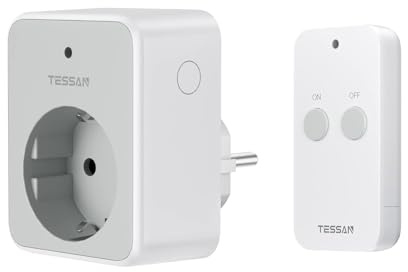 TESSAN Funksteckdose mit Fernbedienung, Steckdose mit Fernbedienung 30,5M Reichweite, 3600W innen, Schaltbare mit Magnetische, Programmierbar