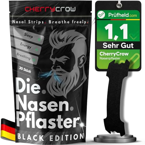 Die Nasenpflaster | (30 Stück) Premium Black Nasal Strips 2026 | 100% natürlich, hautfreundlich - für freieres Atmen, weniger Schnarchen, mehr Wohlbefinden bei Schlaf, Sport und im Alltag.