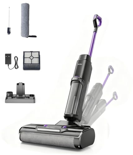 Redkey W15 Nass Trockensauger Akku,Selbstreinigender Mopp-Staubsauger,Kantenreinigung 6 mm,Dual-Wassertank-Unterstützung, 3 Reinigungsmodi,LED Spracherinnerung Geeignet für Hartböden,Selbstreinigung