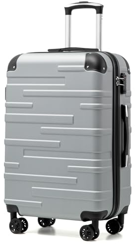 COOLIFE Hartschalen-Koffer Rollkoffer Reisekoffer Vergrößerbares Gepäck (Nur Großer Koffer Erweiterbar) ABS Material mit TSA-Schloss und 4 Rollen