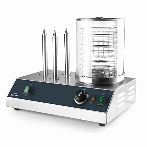 LACOR - 69543 - Wurstkocher, professionelle Maschine für Wurst, 3 Spieße zum Beheizen von Brötchen oder Brötchen, Edelstahl, Temperatur 35ºC-100ºC, Inhalt: 1 L