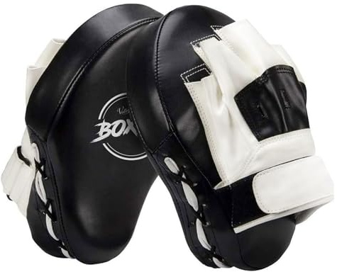 Valleycomfy Pratzen Boxen Pad Bandagen Boxen Männer Schlagpolster Bratzen Hand Boxing Pads Kickboxen Boxpratzen für Kampfsport Training Schlagkissen Muay Thai Taekwondo Karate Sport Zubehör, Weiß