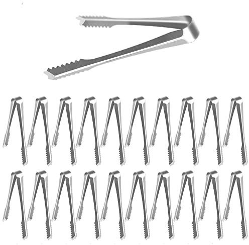 20 Stück Eiszange Set Edelstahl Zuckerzange Eiswürfelzange Salatzange | Gebäckzange Süßigkeiten Candy Clip Servierzange Küchenzange für Hochzeit Party Candy Bar Büfett