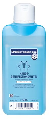 5 x Sterillium® classic pure parfümfreie Händedesinfektion 500 ml Flasche Hartmann/Bode