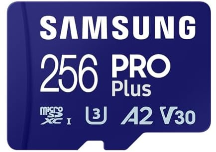 Samsung PRO Plus microSD-Karte + SD-Adapter, 256 GB, Für Mobile Gaming auf Smartphones, Tablets und Handheld Konsolen, UHS-I U3, Full HD & 4K UHD, 180 MB/s Lesen, 130 MB/s Schreiben, MB-MD256SA/EU